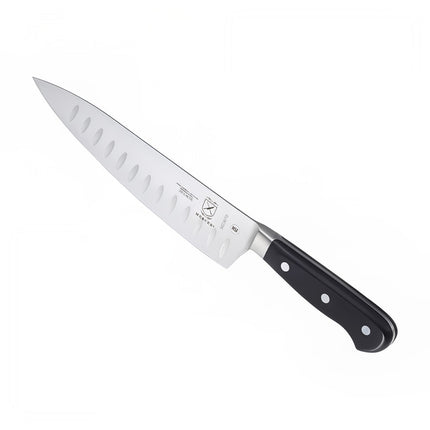 Dao Bếp Trưởng Mercer Culinary M23670 20.3cm Rãnh Granton Cán Delrin® Đen Thép Đức Carbon Cao