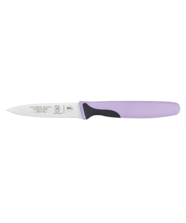 Dao Gọt Mercer Culinary M23930PU 7.6cm Tay Cầm Santoprene®/Polypropylene Tím Thép Nhật Carbon Cao