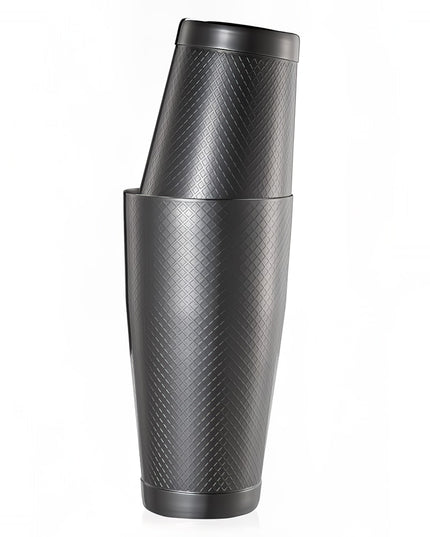 Bộ Bình Lắc Cocktail Barfly Hoa Văn Kim Cương Thép Không Gỉ 828 ml & 532 ml Màu Đen M37200BK