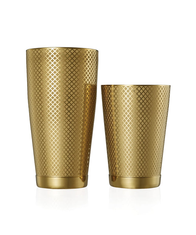 Bộ Bình Lắc Cocktail Barfly Hoa Văn Kim Cương Thép Không Gỉ 828 ml & 532 ml Màu Vàng M37200GD