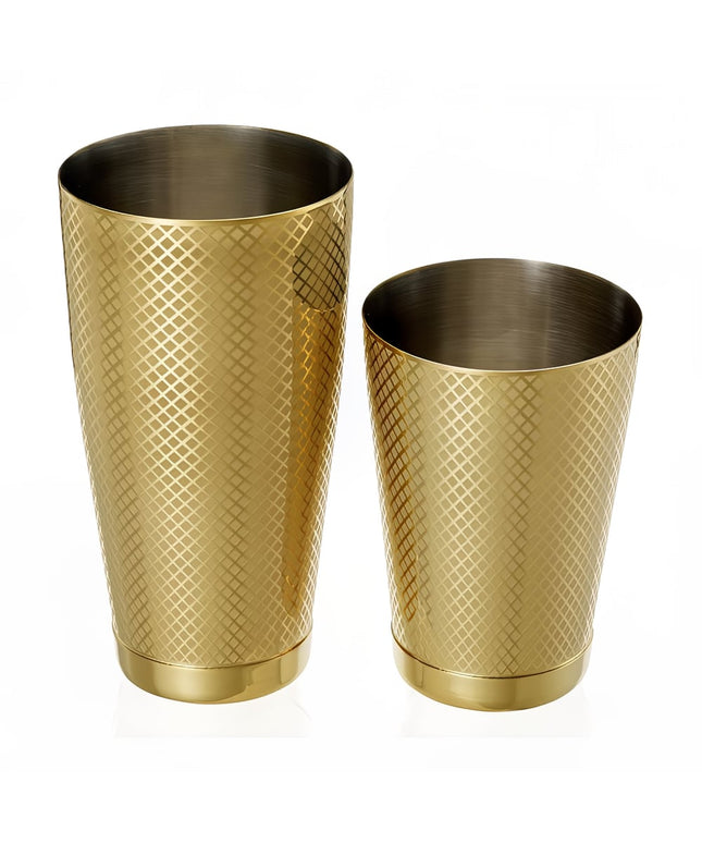 Bộ Bình Lắc Cocktail Barfly Hoa Văn Kim Cương Thép Không Gỉ 828 ml & 532 ml Màu Vàng M37200GD