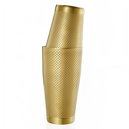 Bộ Bình Lắc Cocktail Barfly Hoa Văn Kim Cương Thép Không Gỉ 828 ml & 532 ml Màu Vàng M37200GD