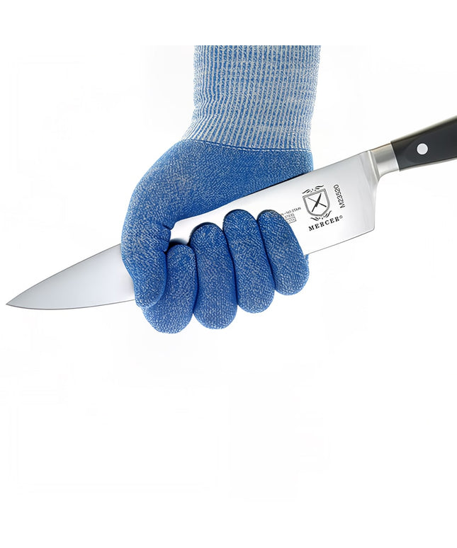 Găng Tay Chống Cắt Mercer Culinary M33416BLXS Cỡ Extra Small - Polyethylene Siêu Mỏng, Xanh Cổ Tay Vàng