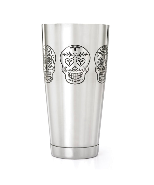 Bình Lắc Cocktail Barfly M37008SKU 828 ml Họa Tiết Đầu Lâu Bề Mặt Bóng Gương