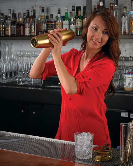 Bộ Bình Lắc Cocktail Barfly Thép Không Gỉ 828 ml & 532 ml Màu Vàng M37009GD