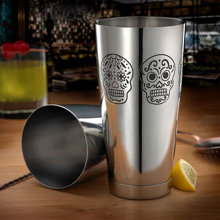 Bộ Bình Lắc Cocktail 2 Món Barfly M37009SKU Khắc Hình Đầu Lâu Bóng Gương