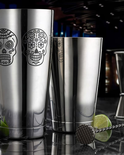 Bộ Bình Lắc Cocktail 2 Món Barfly M37009SKU Khắc Hình Đầu Lâu Bóng Gương