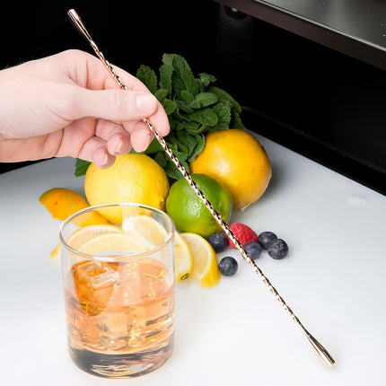 Que Khuấy Cocktail Barfly M37020CP 33.5 cm Hai Đầu Giọt Nước, Đồng