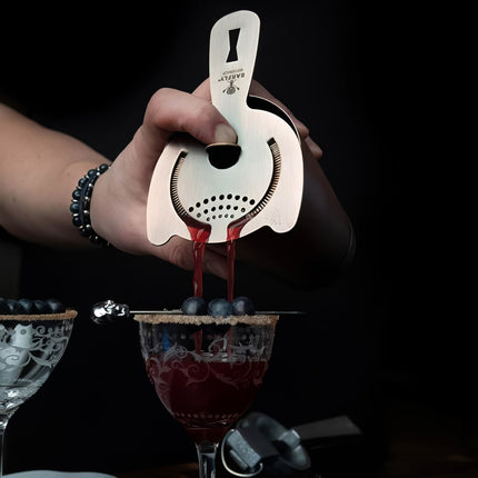 Rây Lọc Quầy Bar 2 Ngạnh Barfly M37026ACP Thép Không Gỉ Màu Đồng Cổ Điển