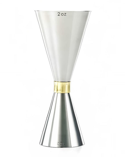 Ly Đong Kiểu Mỏng Barfly M37096 30 ml & 60 ml Thép Không Gỉ Viền Vàng