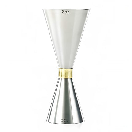 Ly Đong Kiểu Mỏng Barfly M37096 30 ml & 60 ml Thép Không Gỉ Viền Vàng
