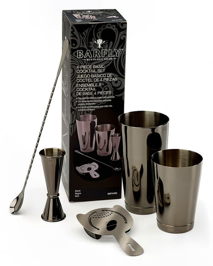 Bộ Bình Lắc Cocktail 5 Món Barfly M37101BK Đen Kim Loại