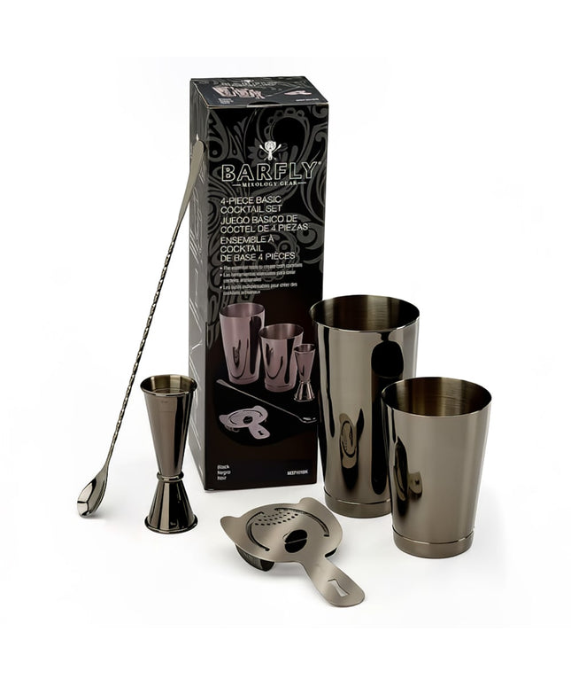 Bộ Bình Lắc Cocktail 5 Món Barfly M37101BK Đen Kim Loại