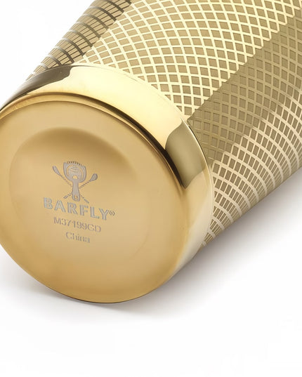Bình Lắc Cocktail Thép Không Gỉ Hoa Văn Kim Cương Barfly M37199GD 828 ml Vàng