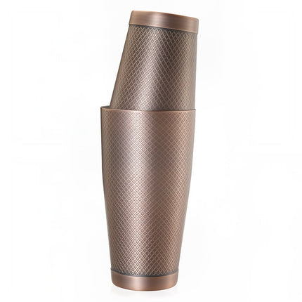 Bộ Bình Lắc Cocktail Barfly Hoa Văn Kim Cương Thép Không Gỉ 828 ml & 532 ml Màu Đồng Cổ M37200ACP