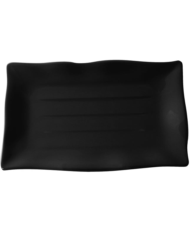 Đĩa melamine chữ nhật Thunder Group Classic màu đen 28,6 x 18,4 cm - Gói 12 cái