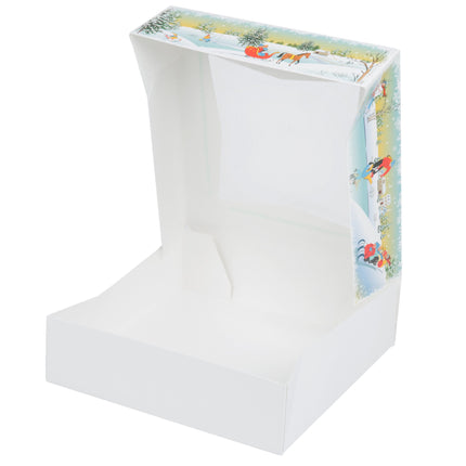 Hộp bánh cửa sổ bật tự động Southern Champion 25 x 25 x 6 cm, họa tiết mùa đông - Thùng 150 cái