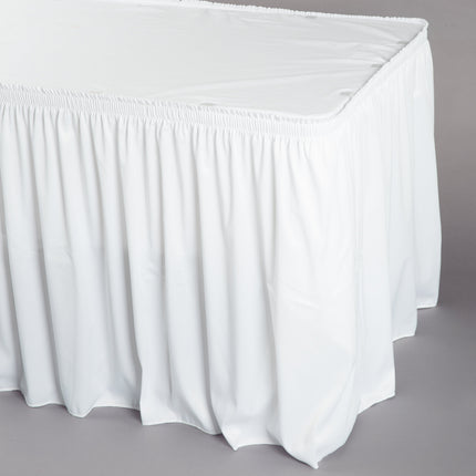 Váy bàn tiệc xếp ly Snap Drape 5412CE29S3-010 Wyndham 4 x 0,7 m trắng có kẹp Velcro®