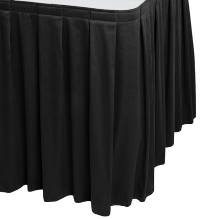 Váy bàn xếp ly hộp màu đen kèm kẹp Velcro Snap Drape Wyndham 4 x 0,74 m