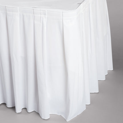 Váy bàn tiệc xếp ly hộp Snap Drape Wyndham trắng 4 m x 74 cm, kẹp Velcro