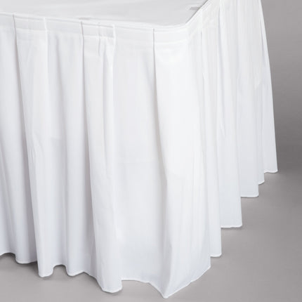 Váy bàn xếp ly hộp Snap Drape Wyndham 5,3 x 0,74 m màu trắng kèm kẹp Velcro