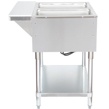 Bàn giữ nóng thức ăn điện 2 khoang Advance Tabco SW-2E-120 có kệ dưới - hầm kín, 120V
