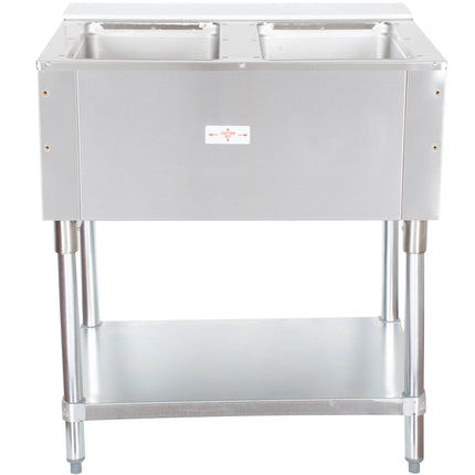 Bàn giữ nóng thức ăn điện 2 khoang Advance Tabco SW-2E-120 có kệ dưới - hầm kín, 120V