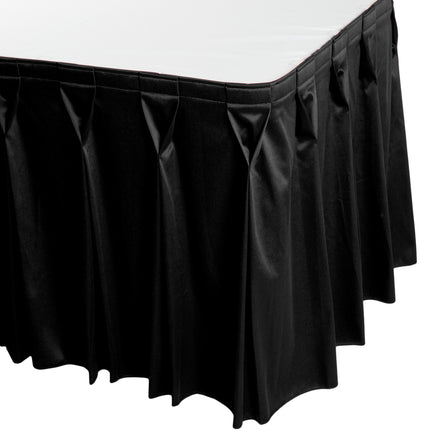Váy bàn tiệc xếp ly nơ Snap Drape Wyndham 4 x 0,7 m màu đen kẹp Velcro