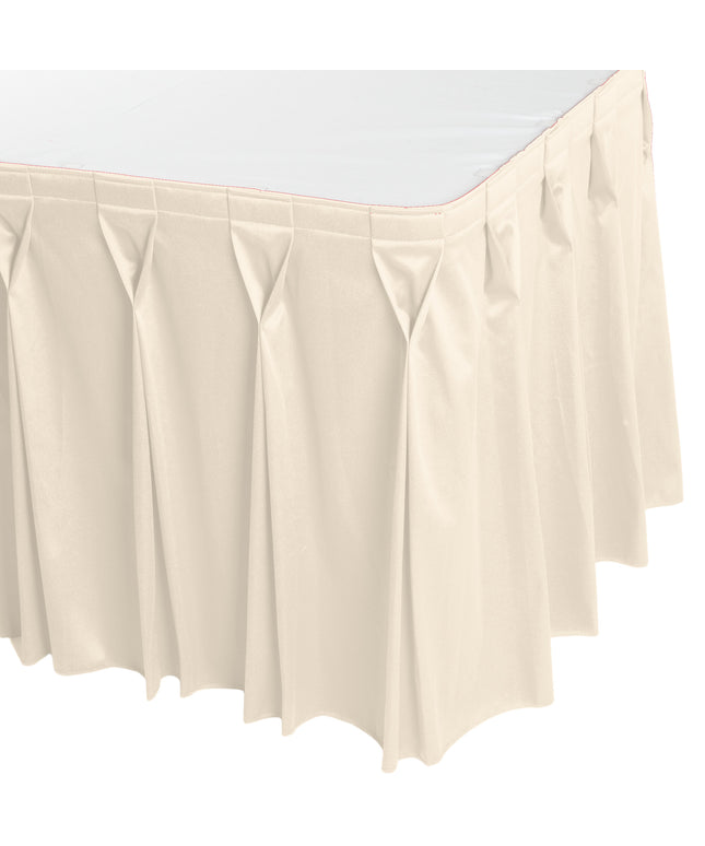 Váy bàn xếp ly nơ bướm màu ngà kèm kẹp Velcro Snap Drape Wyndham 4 x 0,74 m