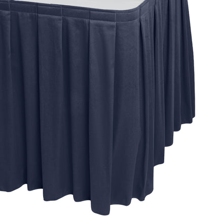 Váy bàn tiệc xếp ly hộp Snap Drape Wyndham xanh navy 5,3 m x 74 cm, kẹp Velcro