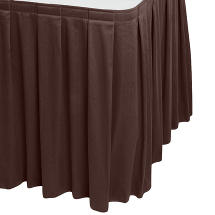 Váy bàn Snap Drape 5412GC29B3-005 Wyndham 6,4 m 15,2 cm x 73,7 cm nâu xếp ly hộp với khóa dán Velcro® kẹp