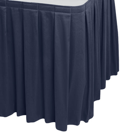 Váy bàn tiệc Snap Drape 5412GC29B3-011 Wyndham 21' 15,2 cm x 73,7 cm Navy hộp Pleat váy bàn Velcro® Clips