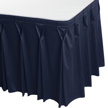 Váy phủ bàn xếp nếp nơ màu xanh navy kèm kẹp Velcro Snap Drape 5412CE29W3-011 Wyndham 4 x 0,7 m