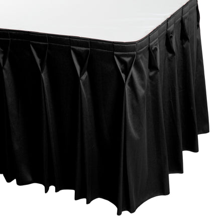 Váy phủ bàn xếp nếp nơ màu đen Snap Drape 5412GC29W3-014 Wyndham 6,6 x 0,7 m kèm kẹp Velcro