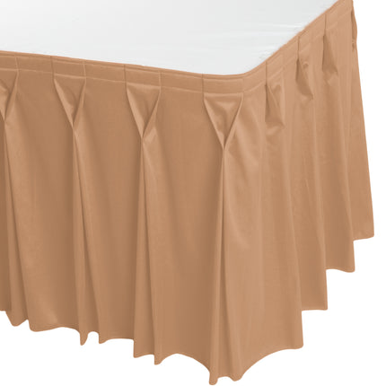 Váy bàn Snap Drape 5412GC29W3-049 Wyndham 6,4 m 15,2 cm x 73,7 cm Sandalwood xếp ly nơ với khóa dán Velcro® kẹp