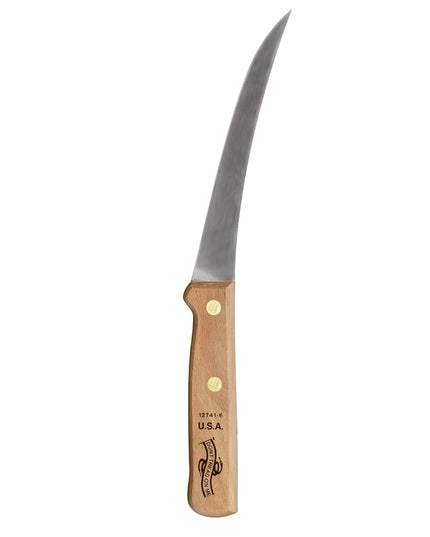 Dexter Russell 12741-6 Dao Rọc Xương Cong Nửa Cứng 15.2 cm Cán Gỗ Sồi Thép Cacbon