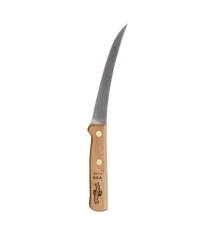 Dexter Russell 12741-6 Dao Rọc Xương Cong Nửa Cứng 15.2 cm Cán Gỗ Sồi Thép Cacbon