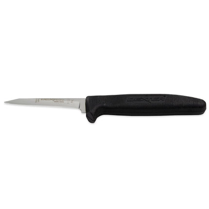 Dexter Russell P152HG 3 1/4" Boning Knife w/ Soft Black Rubber Handle, High Carbon Steel