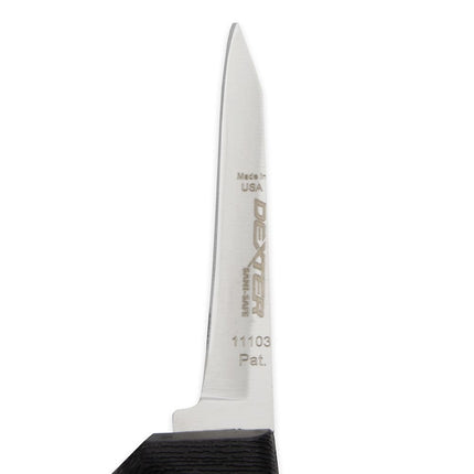 Dexter Russell P152HG 3 1/4" Boning Knife w/ Soft Black Rubber Handle, High Carbon Steel
