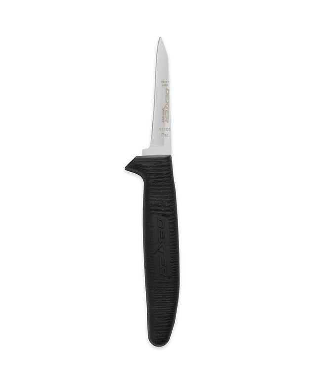 Dexter Russell P152HG 3 1/4" Boning Knife w/ Soft Black Rubber Handle, High Carbon Steel