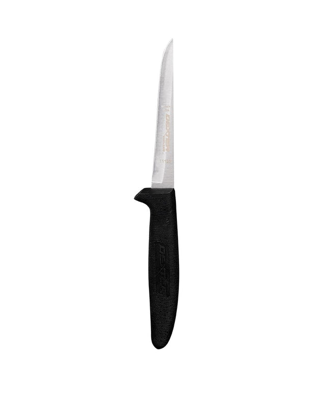 Dexter Russell P154HG 4 1/2" Boning Knife w/ Soft Black Rubber Handle, High Carbon Steel