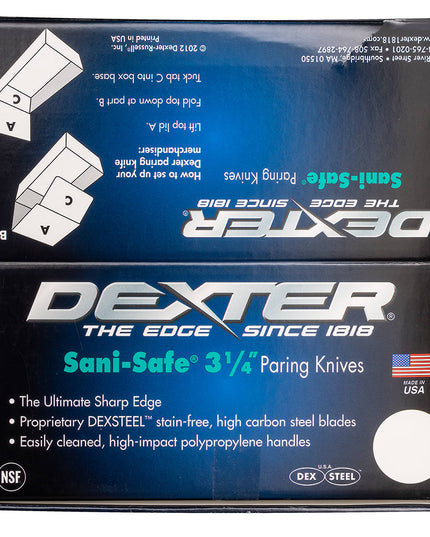 Bộ Dao Gọt 8.3 cm Dexter Russell S104-50 SANI-SAFE® Cán Nhựa Trắng Thép Cacbon