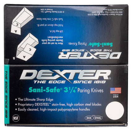 Bộ Dao Gọt 8.3 cm Dexter Russell S104-50 SANI-SAFE® Cán Nhựa Trắng Thép Cacbon
