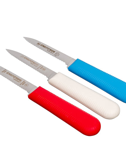 Bộ Dao Gọt SANI-SAFE® Dexter Russell S104SC-3RWC 8.3 cm Lưỡi Khía Tay Cầm Polypropylene Thép Carbon