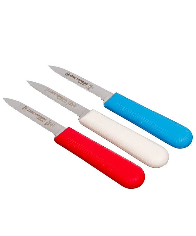 Bộ Dao Gọt SANI-SAFE® Dexter Russell S104SC-3RWC 8.3 cm Lưỡi Khía Tay Cầm Polypropylene Thép Carbon