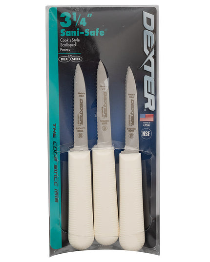 Bộ Dao Gọt Dexter Russell S104SC-3PCP SANI-SAFE® 8.3 cm Tay Cầm Polypropylene Trắng Thép Carbon