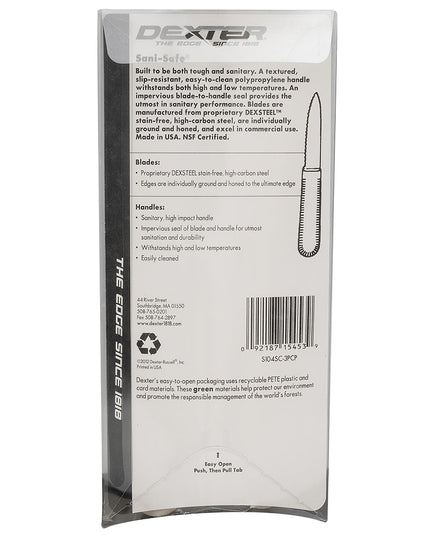 Bộ Dao Gọt Dexter Russell S104SC-3PCP SANI-SAFE® 8.3 cm Tay Cầm Polypropylene Trắng Thép Carbon