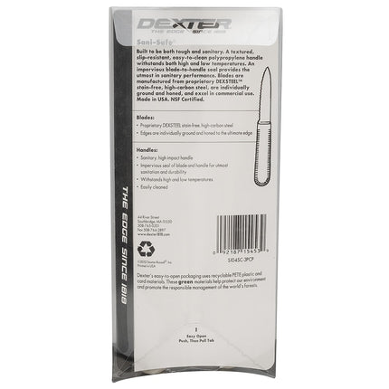Bộ Dao Gọt Dexter Russell S104SC-3PCP SANI-SAFE® 8.3 cm Tay Cầm Polypropylene Trắng Thép Carbon