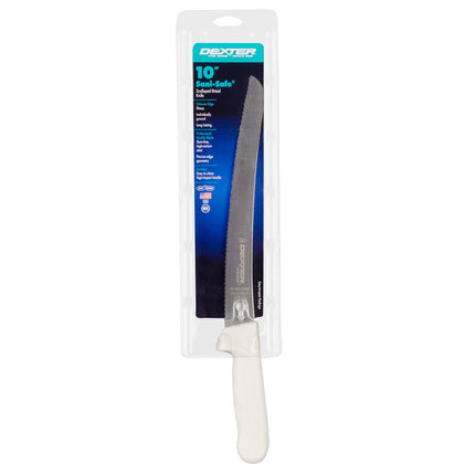 Dao Cắt Bánh Mì Dexter Russell S147-10SC-PCP SANI-SAFE® 25.4 cm Cán Polypropylene Trắng Thép Carbon