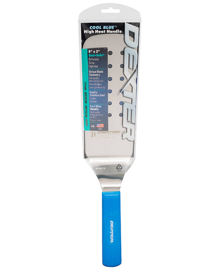 Phới Lật Đục Lỗ Dexter Russell PS286-8H-PCP SANI-SAFE® 20.3 x 7.6 cm Tay Cầm Nhựa Polypropylene Màu Xanh Thép Không Gỉ